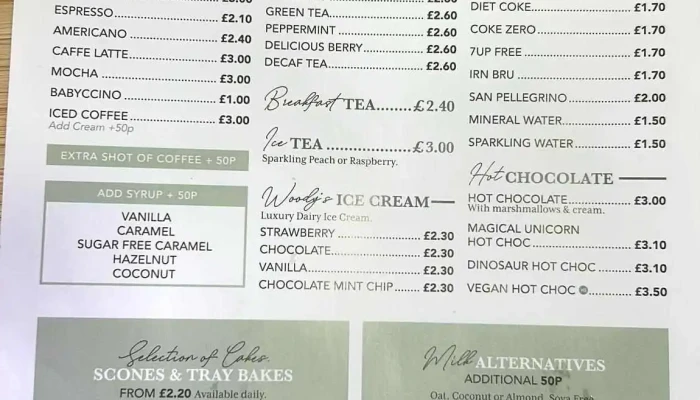 Bello Luca -  Menu - Kilmarnock