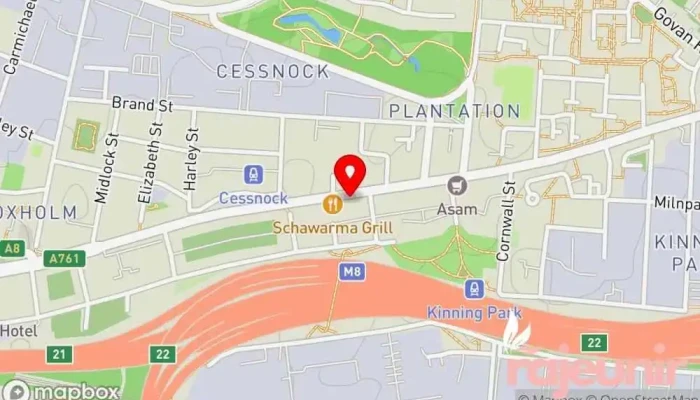 map of Gilbride Pharmacy and Travel Clinic - Cessnock Pharmacy in Glasgow